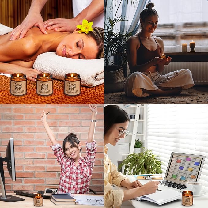 Fumete 10 Pcs Jars Scented Soy Candles 3.5 oz May You Be Proud of The Difference Candles Team Thank You Gifts for Employee Appreciation Gifts Coworker Vet Tech Nurse Teachers(Amber,Team)