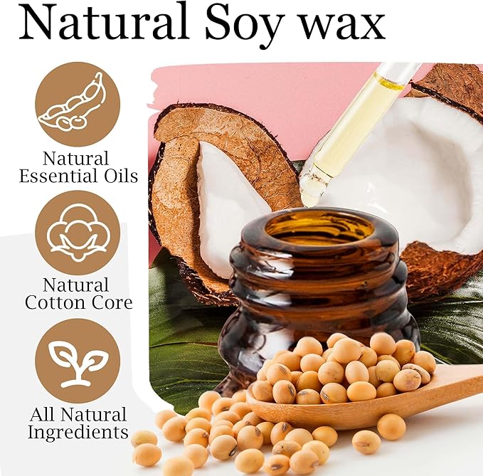 Candles Gifts for Women - Natural Soy Wax Candle for Home Scented Perfect for Christmas, Birthday, Mother's Day, Vanilla Coconut Candles