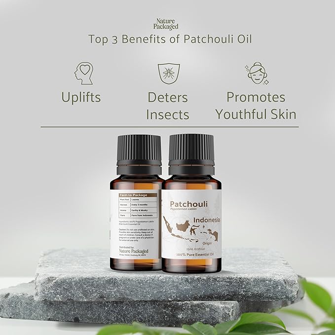 Dark Patchouli Essential Oil - Direct from Java Indonesia Natural Repellent Aceite de Pachulí - Aromatherapy and Premium Therapeutic Grade - Ideal for Body & Candle-Making (22lbs)