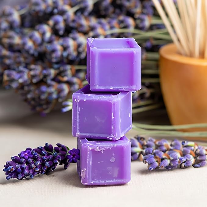 Lavender Vanilla Strongly Scented Hand Poured Vegan Wax Melts, 12 Scented Wax Cubes, 6.4 Ounces in 2 x 6-Packs