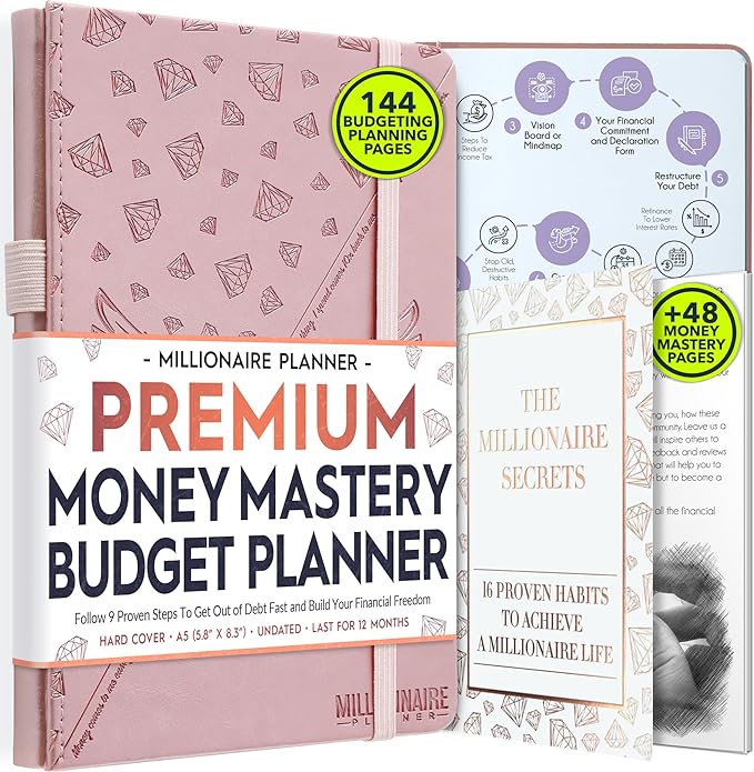 Budget Planner and Monthly Bill Organizer - Finance Planner, 12-Month Journey to Financial Freedom | Bill Payment Tracker Monthly Organizer, Money Saving & Expense Tracker | Undated Budgeting Journal
