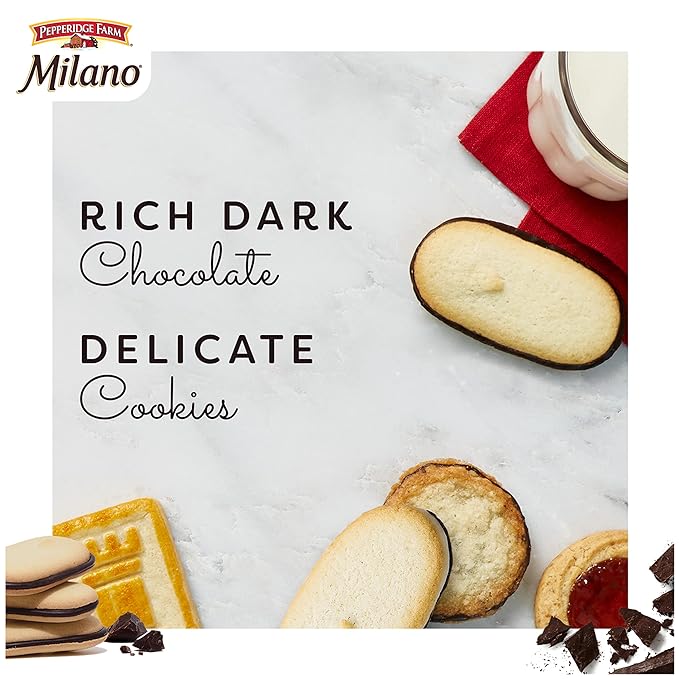 Pepperidge Farm Milano Cookies, Dark Chocolate, 20 Packs, 2 Cookies per Pack