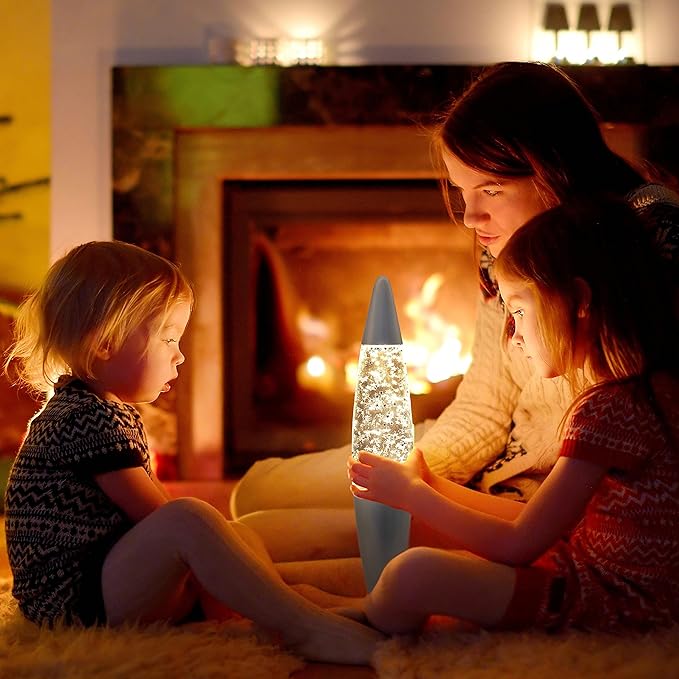 Jambo 16-Inch Silver Star Glitter Lamp I Beautiful Liquid Lamp I Entertaining for Adults and Kids I Perfect Holiday Gift