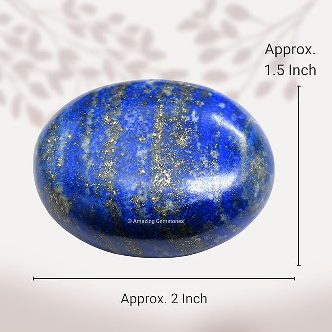 Amazing Gemstone Lapis Lazuli Crystals and Healing Stones - Large Palm Stone Crystals Piedra - Crystal for Good Luck, Balanced Positive Energy, Meditation - Unique Stocking Stuffers, Gifts for Women