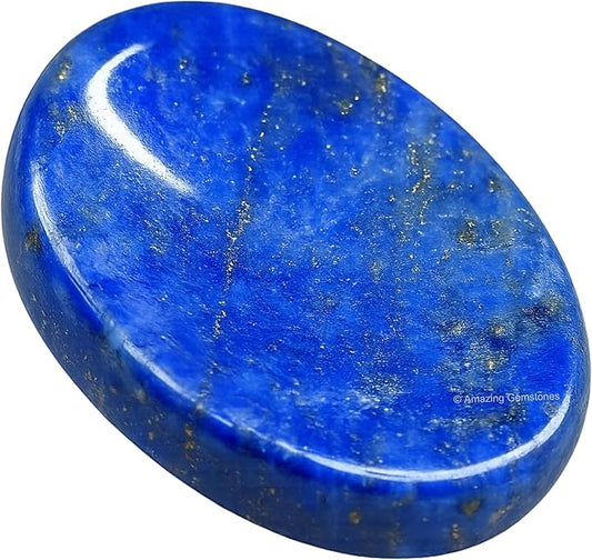 Amazing Gemstone Lapis Lazuli Worry Stone, Healing Crystals - Piedra Crystal Fidget for Gift, Meditation, Calming, Relaxation, Stress Relief