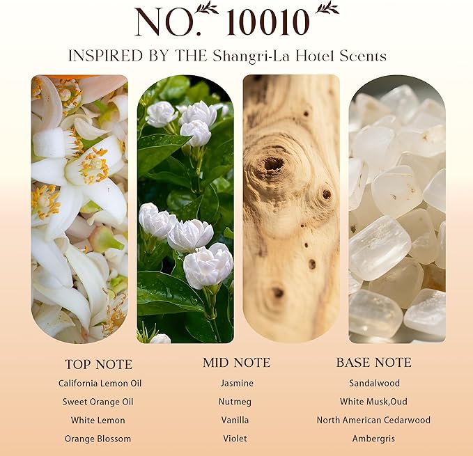 Hotel Diffuser Oils Gift Set, Joosing Hotel Scent Essential Oils 4 x 30ml Large Bottles (4 Fl Oz Total), Premium Fragrance Oil No. 10010 The Shangri-La for Aromatherapy Diffusers and Humidifiers