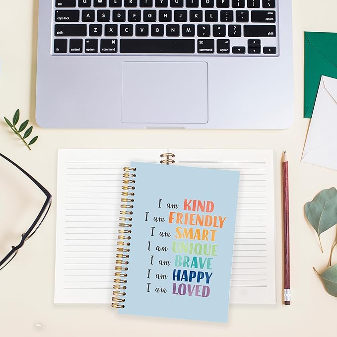 BearCake Notebook Journal, Blue Floral Notebook for Women,Journal for Women, Aesthetic Office Supplies Hardcover Spiral Notebook 5.5x8.3 634