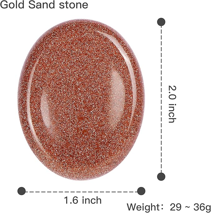 2" Goldstone Worry Stone Palm Stones Meditation Thumb Stone Witchy Decor Gift