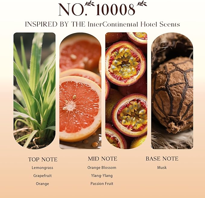 Hotel Diffuser Oils Gift Set, Joosing Hotel Essential Oils 4 x 30ml Large Bottles (4 Fl Oz Total), Premium Fragrance Oil No. 10008 The InterContinental for Aromatherapy Diffusers and Humidifiers