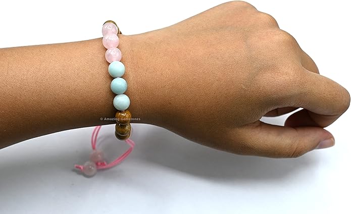 Natural Healing Crystal Bracelet for Women - Mens Bracelet Energy Balancing Gemstones Set - Adjustable Stone Bead Bracelet for Men and Women - Chakra Crystal Therapy Accessory, Meditation