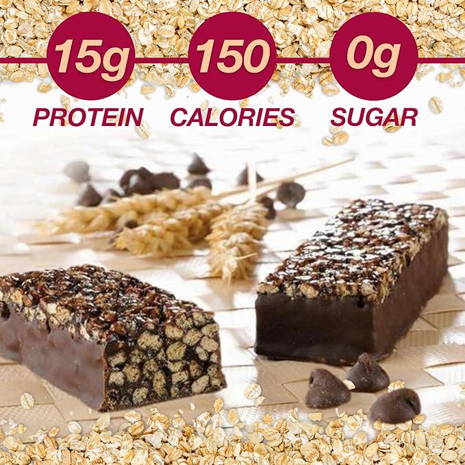 ProtiDIET Gluten Free Crunchy Cereal Chocolate Fiber Protein Bars - High Protein Snacks, Perfect On-the-Go Nutrition Snacks to Support a Busy and Active Lifestyle - 7 Protein Bars Per Box