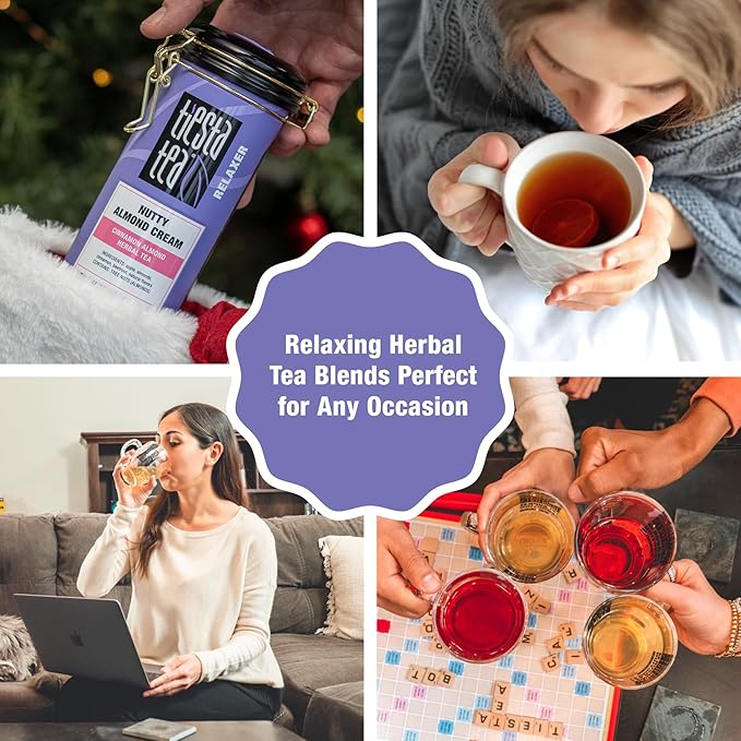 Tiesta Tea - Nutty Almond Cream, Premium Loose Leaf, Cinnamon Almond Herbal Tea Blend, Non-Caffeinated, Make Hot or Iced & Brews Up to 50 Cups, 6.2 Ounce Refillable Tin