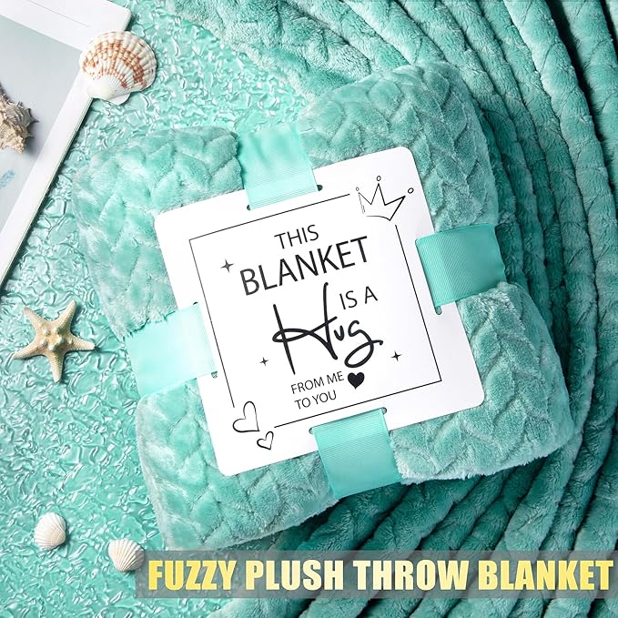 Birthday Gifts for Women, Self Care Get Well Soon Gift Baskets, Mothers Day Happy Birthday Gifts for Mom Her Friends Sister Wife Girlfriend, Ocean Relaxing Spa Care Package w/Blanket 40 OZ Tumbler