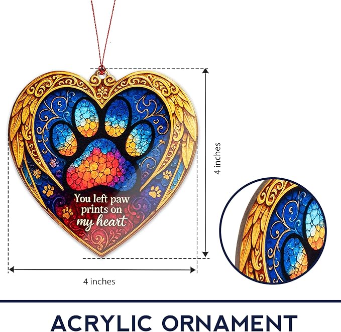 Dog Memorial Ornament – Always by My Side Keepsake | Pet Loss Gift for Dog Lovers – Christmas Sympathy Ornament – Pet Remembrance Christmas Tree Hanging Decoration