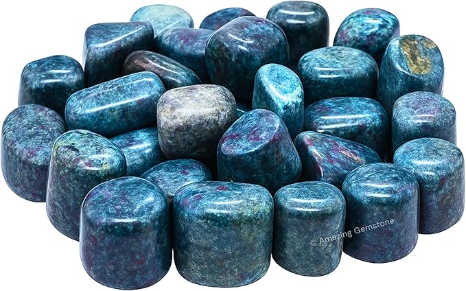 Amazing Gemstone Ruby Kyanite Crystals and Healing Stones Tumbled - 1 oz Ruby Kyanite Stone, Natural Healing Stones for Energy Balance, Stress Relief - Premium Polished Gems Rocks for Meditation