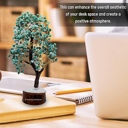 Amazing Gemstone Crystals and Healing Stones Birthday Gifts for Women - Amazonite Crystal Tree of Life Home Decor Stocking Stuffers, Bookshelf, Room, Meditation Gift for Dad, Unique Birthday Gifts