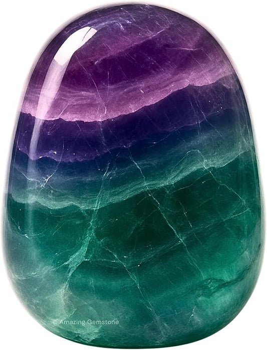 Amazing Gemstone Fluorite Crystals and Healing Stones Tumbled - 1 oz Fluorite Stone Gem Stones, Natural Healing Stones for Energy Balance, Stress Relief - Premium Polished Gems Rocks for Meditation