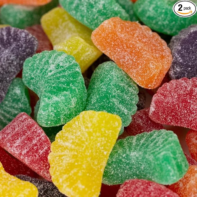 Fruit Slices Jelly Candy | 2 Pound Bag | Assorted Flavors | Sugar-Dusted Nostalgic Sweets