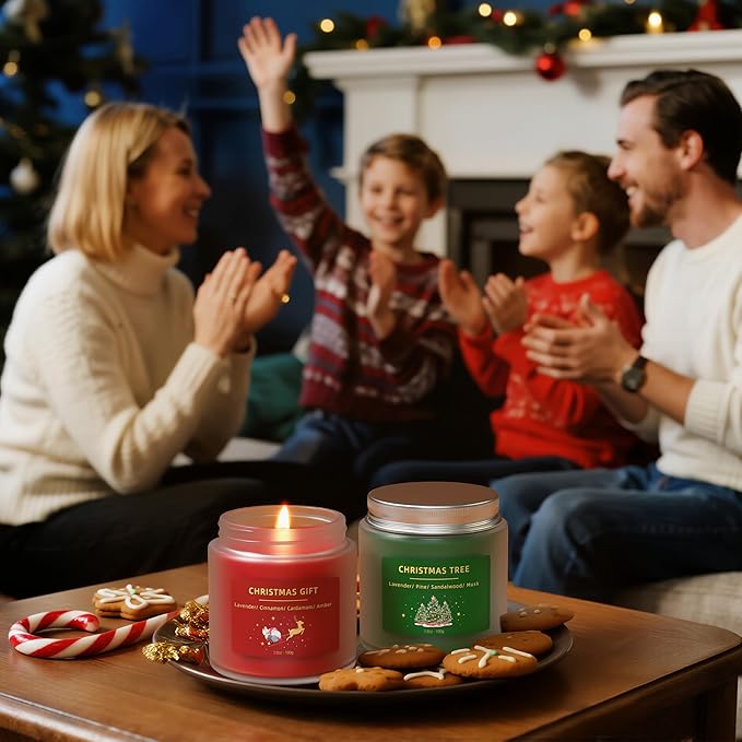 BOYUJK Christmas Candles, Scented Candles Gifts for Women, Scented Candles Gift Set for Her, Christmas Gifts for Women and Men