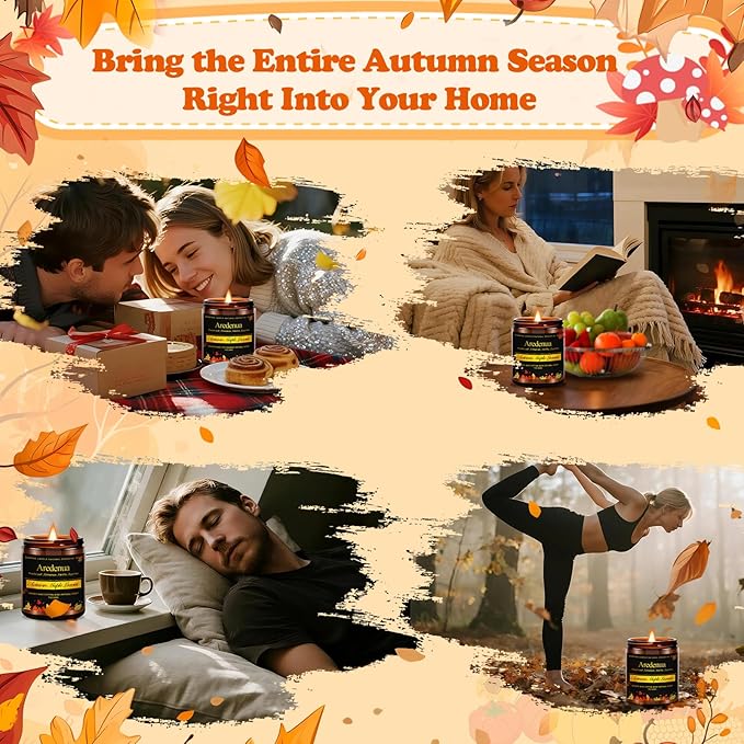 Cinnamon Roll Candles | Fall Candles - Autumn Cinnamon Scented Candle for Home, 7oz Soy Candle for Home Scented, Fall Gifts for Women & Men, Cozy Seasonal Sweet Scent for Autumn & Thanksgiving