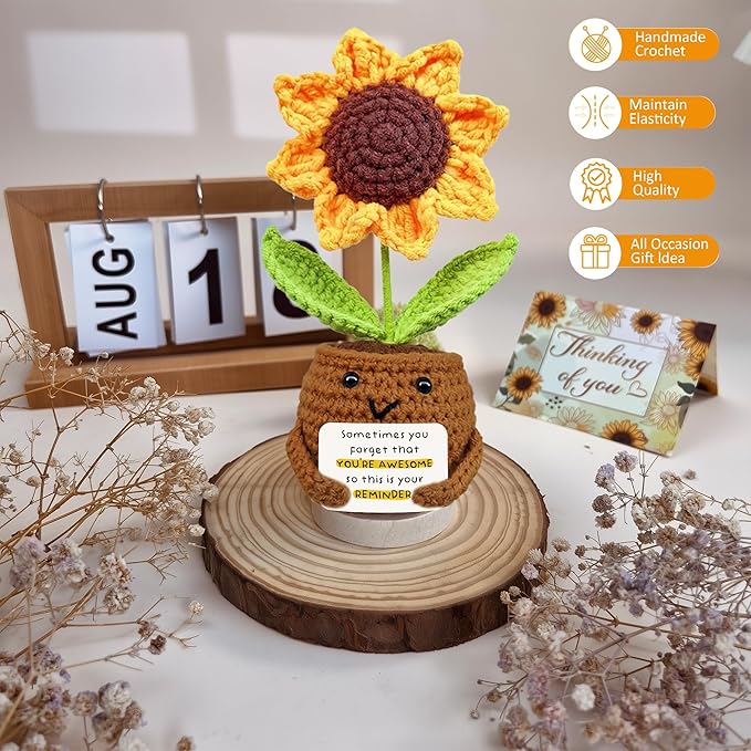 Gossby Gift Basket for Women - Happy Birthday Gift Set for Her, Mom, Sister, Friend, Coworker, Teacher - Get Well Soon, Appreciation, Thinking of You Sunflower Package - You Forget You’re Awesome