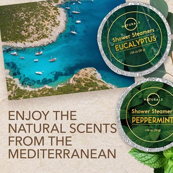 Shower Steamers Aromatherapy - Birthday Gifts for Men - Shower Bombs Aromatherapy, Spa Day Essentials, Relaxation Spa Gifts - Self Care Stocking Stuffers (Peppermint & Menthol 8 Count)