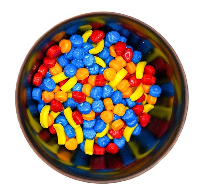 Fruit Shaped Candy - 2 lbs of Fresh Hard Sweet Banana Strawberry Peach Blueberry Vending Machine Candy