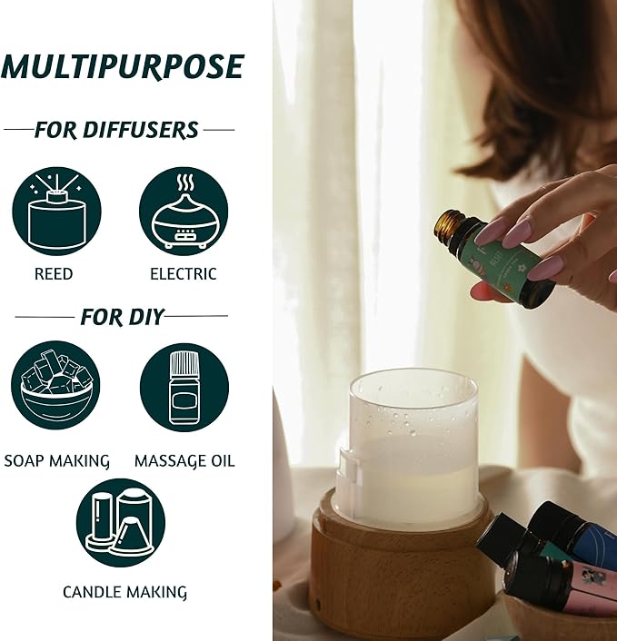 Folkulture Christmas Fragrance Oils for Diffuser as Gifts | Set of 6 Christmas Essential Oils Set for Diffusers for Home | Peppermint, Candy, Apple Tart, Cranberry, Vanilla (Christmas Magic)