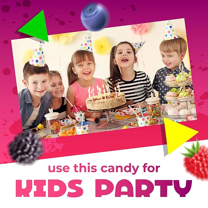 Bonelle Italian Berry Jelly Candy | 1 Pound Bag | Naturally Flavored Dye Free Candy | Strawberry, Raspberry, Blackberry, Blueberry | Vegan Gourmet Jellies