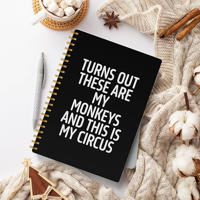 Funny Notebooks for Work,Black Aesthetic Journal, Funny Boss Day Gifts, Boss Gifts for Men Women, Funny Gifts for Boss, Boss Office Decor, Spiral Notebook 5.5x8.3 Inch