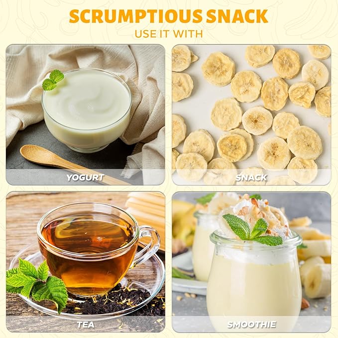 DARLAC FARMS Freeze Dried Banana Chips Pack 2, 5.29 Oz/Each, Premium Organic Crispy Crunchy Natural Healthy Fruit Snacks for Kids, Adults & All Ages, No Sugar Added