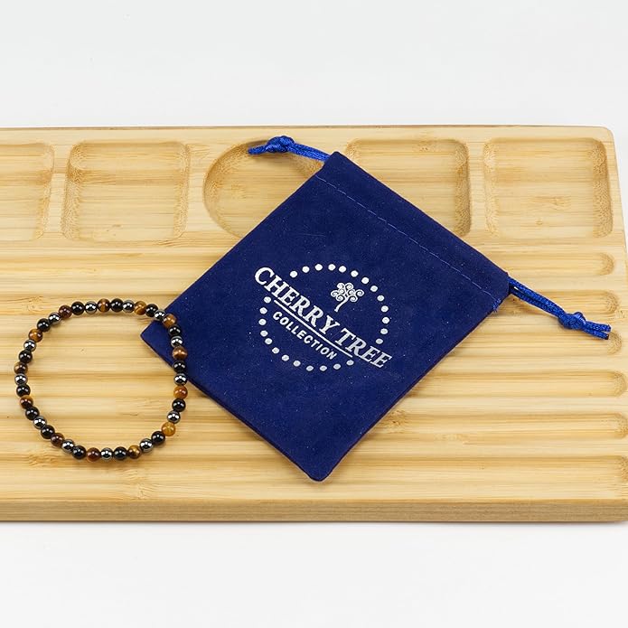 Cherry Tree Collection - Small, Medium, Large Sizes - Gemstone Beaded Bracelets For Women and Men - 4mm Round Beads