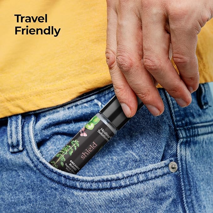 Healing Solutions – Shield Blend Essential Oil, Roll on Perfume, Essential Oil Roller, Clove Oil, Travel, Aromatherapy Oils – Organic USDA Certified – 10ml