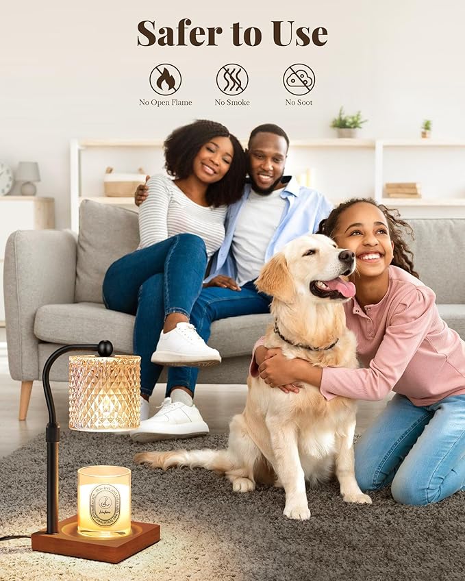 2 Pack Candle Warmer Lamp with Timer Dimmer Adjustable Height, Birthday Housewarming New Home Decor Gifts for Women, Electric Wax Warmer for Jar Candles