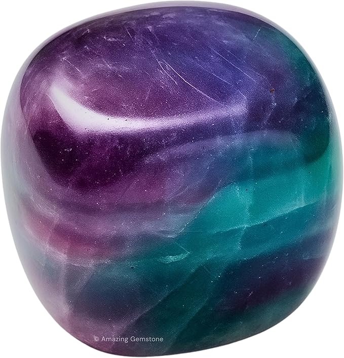 Amazing Gemstone Fluorite Crystals and Healing Stones Tumbled - 1 oz Fluorite Stone Gem Stones, Natural Healing Stones for Energy Balance, Stress Relief - Premium Polished Gems Rocks for Meditation