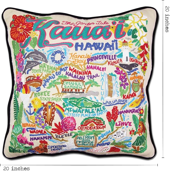 Catstudio Kauai Embroidered Decorative Throw Pillow