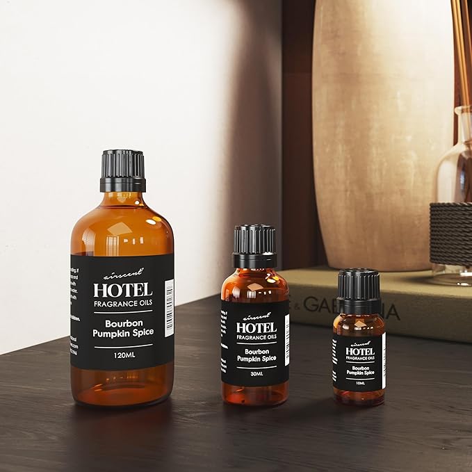 AirScent Bourbon Pumpkin Spice Holiday Diffuser Oil - Premium Holiday Fragrance Oil for Ultrasonic and Waterless Diffusers and Crafting - 10ml, .34 fl oz Glass Dropper Bottle