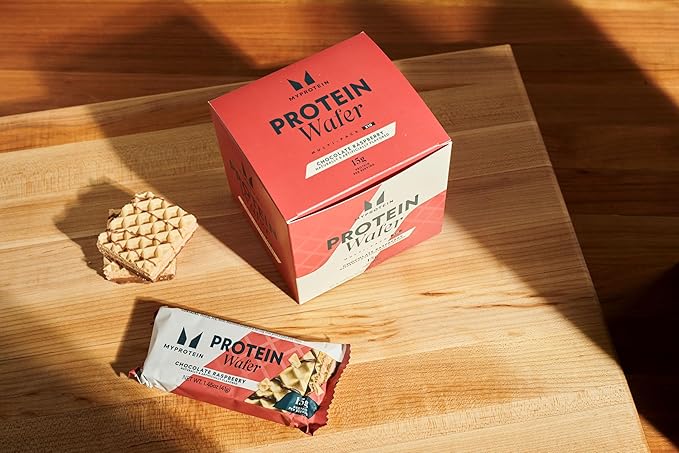 Myprotein Protein Bars, Crispy Protein Wafers, 15g High Protein Snacks, Box of 10 Chocolate Raspberry Wafers Packs, Milk & Whey Protein Isolate, Light & Crunchy