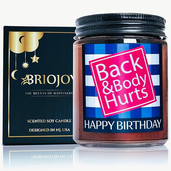 Funny Happy Birthday Candle Gifts for Women Men - Fun Relaxing 30th 40th 50th 60th Birthday Presents for Her Mom Boss - Soy Candle for Home - Sea Salt Jasmine Spa Candle for Stress Relief