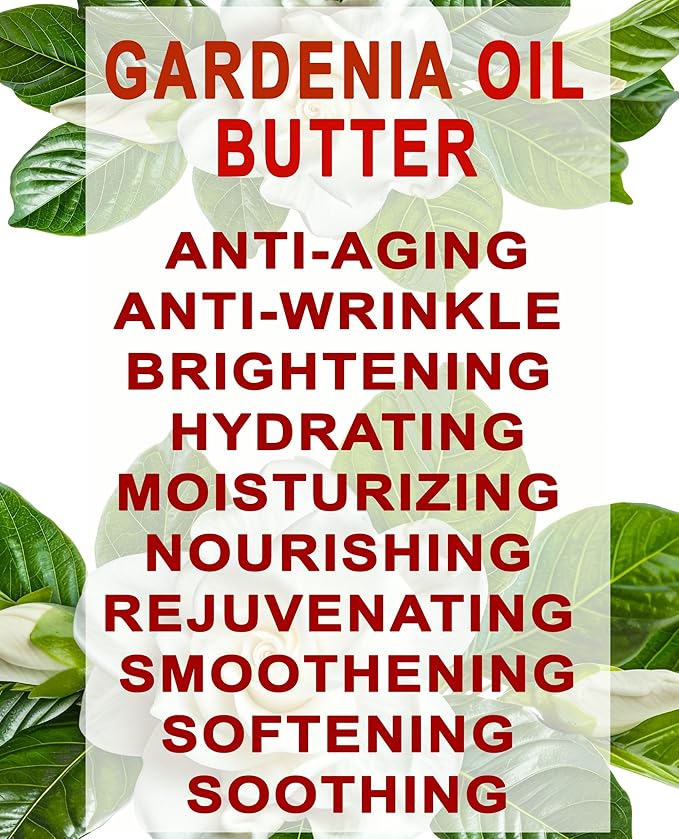Botanical Beauty GARDENIA OIL BUTTER 100% Natural Gardenia Essential Oil in Shea Nut Butter for FACE, SKIN, BODY, HAIR, NAILS. Beauty Skin Moisturizer Oil Butter. (8 Fl Oz)