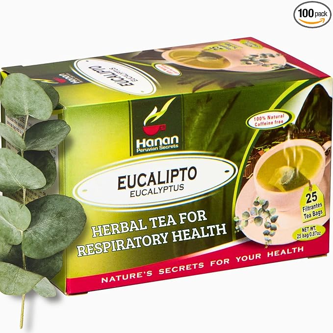 Hanan Premium Eucalyptus Tea - 100% Natural Eucalipto Hojas Naturales for Tea, Herbal Remedies and Aromatherapy - Dried Eucalyptus Leaves - Fresh Fragrant Floral Taste