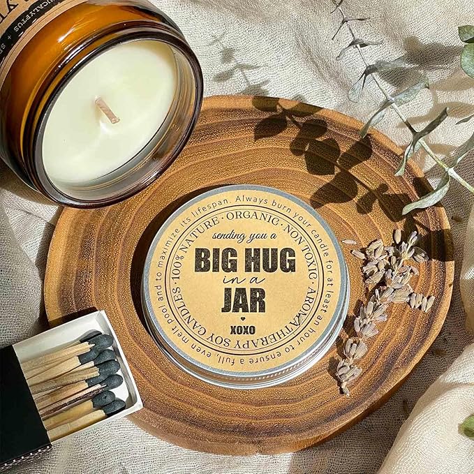 KOTKAS Lavender Eucalyptus Scented Candles - 8oz Natural Scented Soy Candles for Home Non Toxic Aromatherapy Lavender Candles Gifts for Women Bath Relaxing Calming Soothing Relaxation Stress Relief