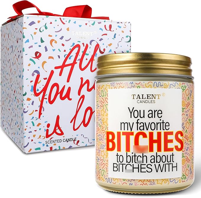 Gifts for Women, Unique Gifts for Women, Best Friend Funny Birthday Gifts for Women Men, Friendship Gifts for Women Men Friends - 8.4 oz GOOD VIBE Scented Candles Gifts, TCGJ7495-2-GV-2