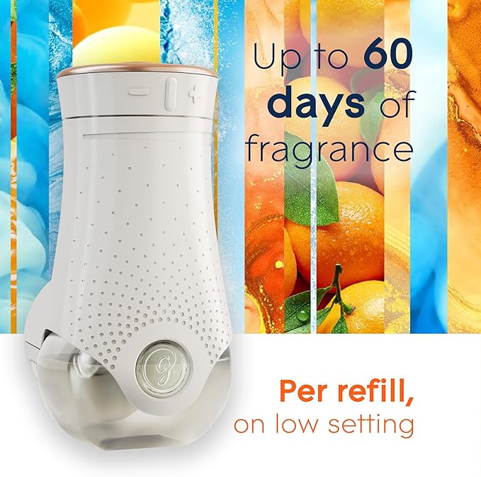 Glade PlugIns Refills Air Freshener,Coastal Sunshine Citrus, Scented and Essential Oils for Home and Bathroom, 0.67 Fl Oz, 5 Count