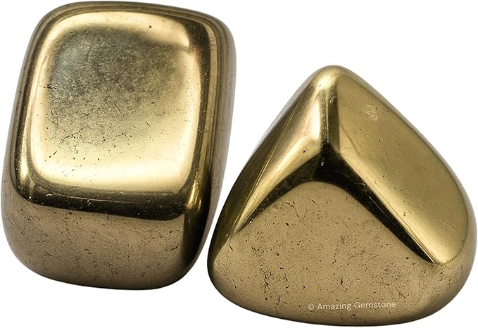 Amazing Gemstone Pyrite Crystals and Healing Stones Tumbled - 1000+ Carats Pyrite Stone Gem Stones, Natural Healing Stones for Energy Balance, Stress Relief - Premium Polished Gems Rocks