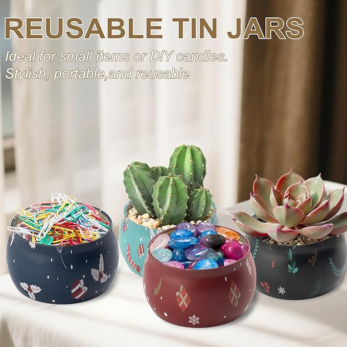 Christmas Scented Candles Gifts - Xmas Candle Gift Set for Women Men Aromatherapy Soy Wax Natural Small Festival Aroma Candle Gift 4 PCS 4.4 Oz for Mothers Day Birthday Diwali Teachers Girls