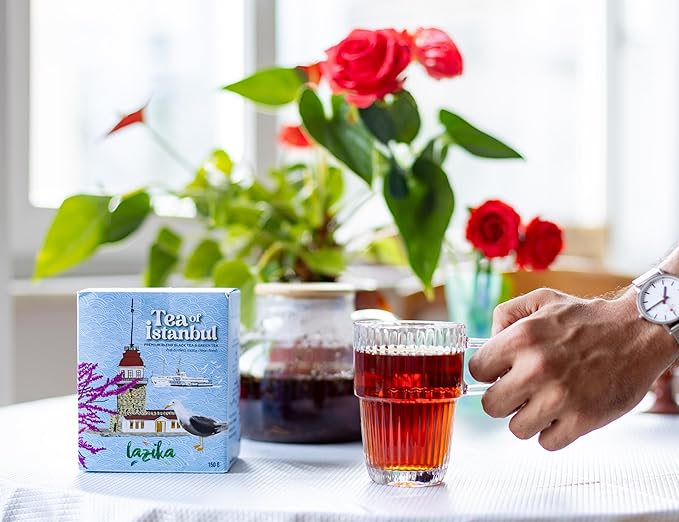 Lazika Mixed Premium Blend Black and Green Loose Leaf Tea, 5.3 Oz, Breakfast Tea with Petite Presentatiton Box, Early Harvest, Handcrafted