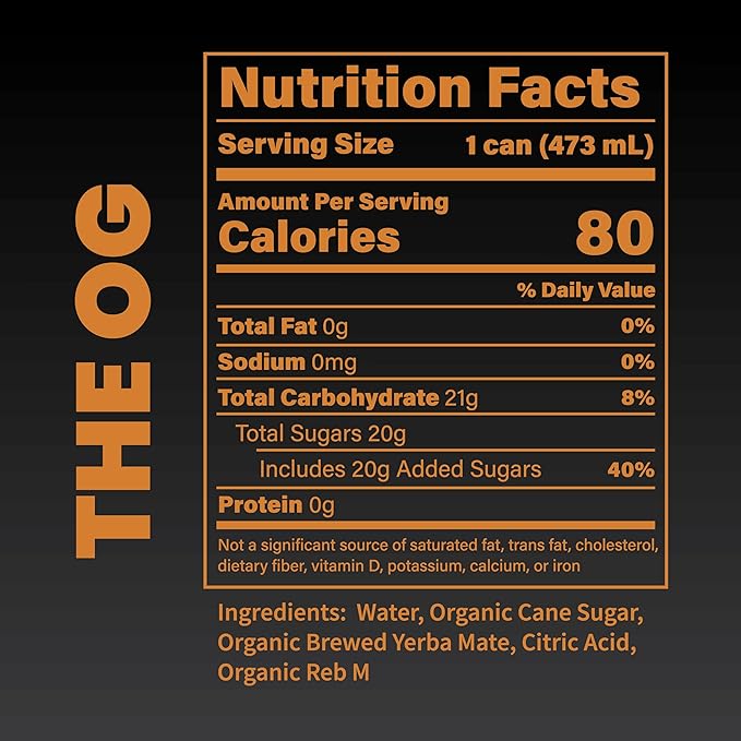 COOLER CO. | YERBA MATE | 12 Pack | 100% Organic Yerba Mate Caffeine | 150 mg Caffeine | 3 Organic Ingredients | Natural Ingredients | No Artificial Colors or Stimulants | The OG Flavor