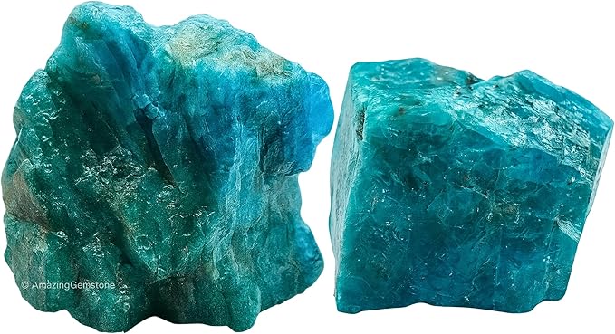 Amazing Gemstone 2 Pieces Green Apatite Raw Crystals and Healing Stones, Natural Rocks for Tumbling and DIY Raw Stones and Crystals