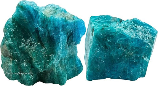 Amazing Gemstone 2 Pieces Green Apatite Raw Crystals and Healing Stones, Natural Rocks for Tumbling and DIY Raw Stones and Crystals